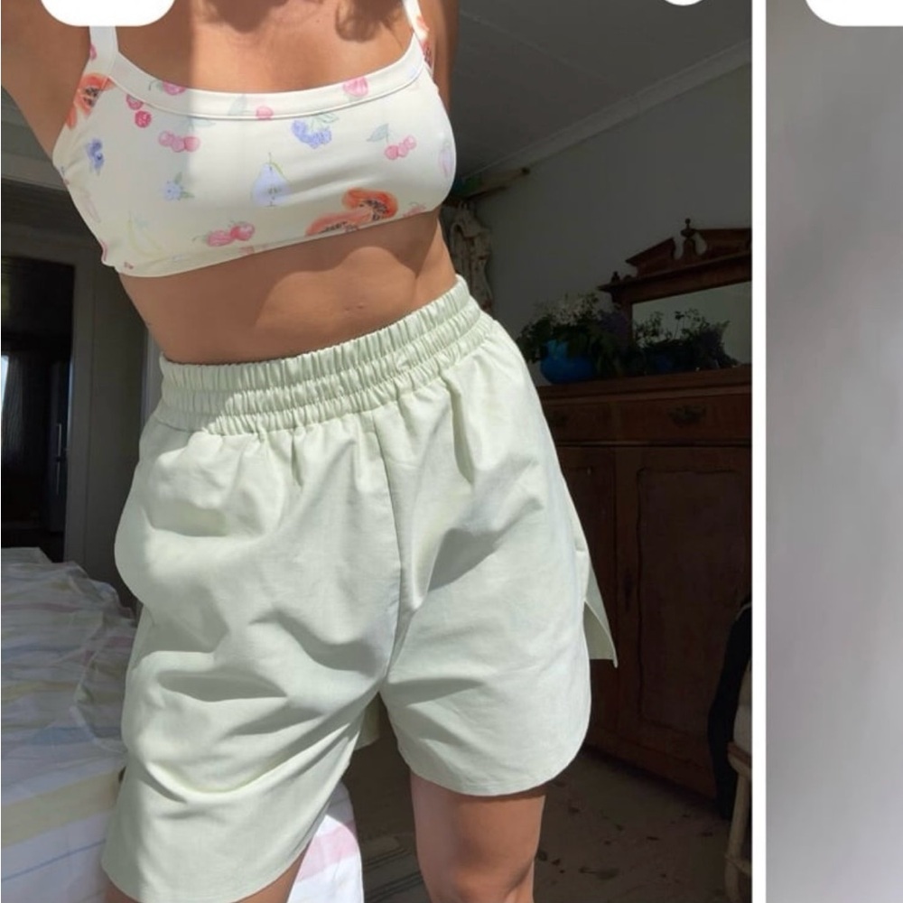 DJERF Avenue green breezy shorts